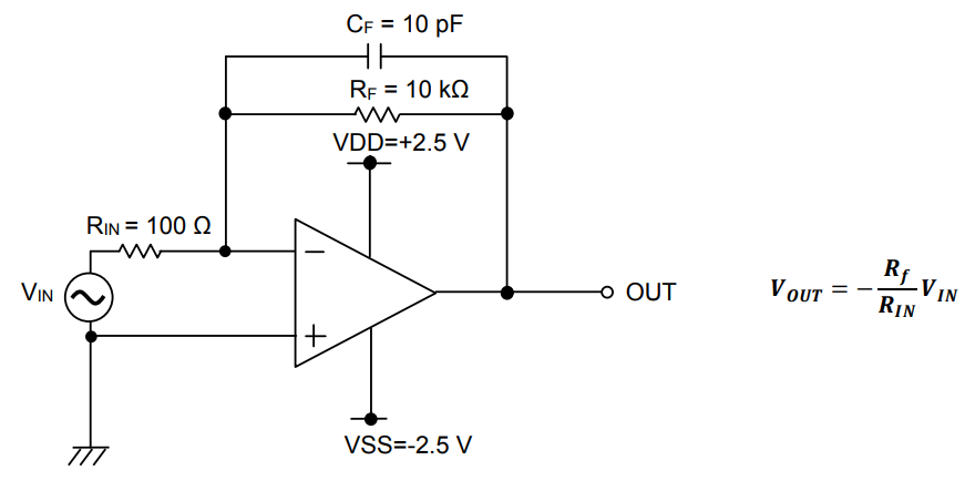 Application Circuit Diagram - ROHM Semiconductor LMR1802G-LBTR CMOS Operational Amplifier